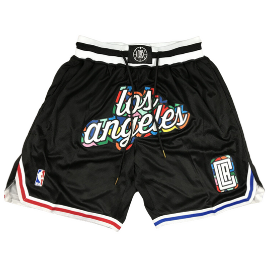 ⁨⁨⁨מכנס כדורסל Just Don לוס אנג'לס קליפרס שחור NBA