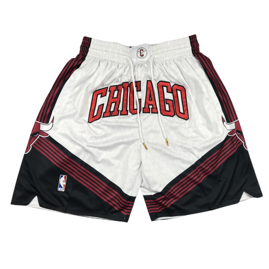 ⁨מכנס כדורסל Just Don שיקגו בולס לבן שחור NBA